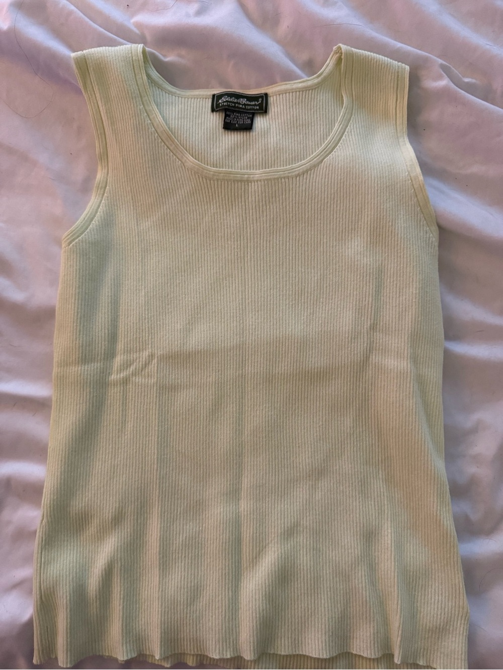 Eddie Bauer Women's Light Green Ribbed Tank Top